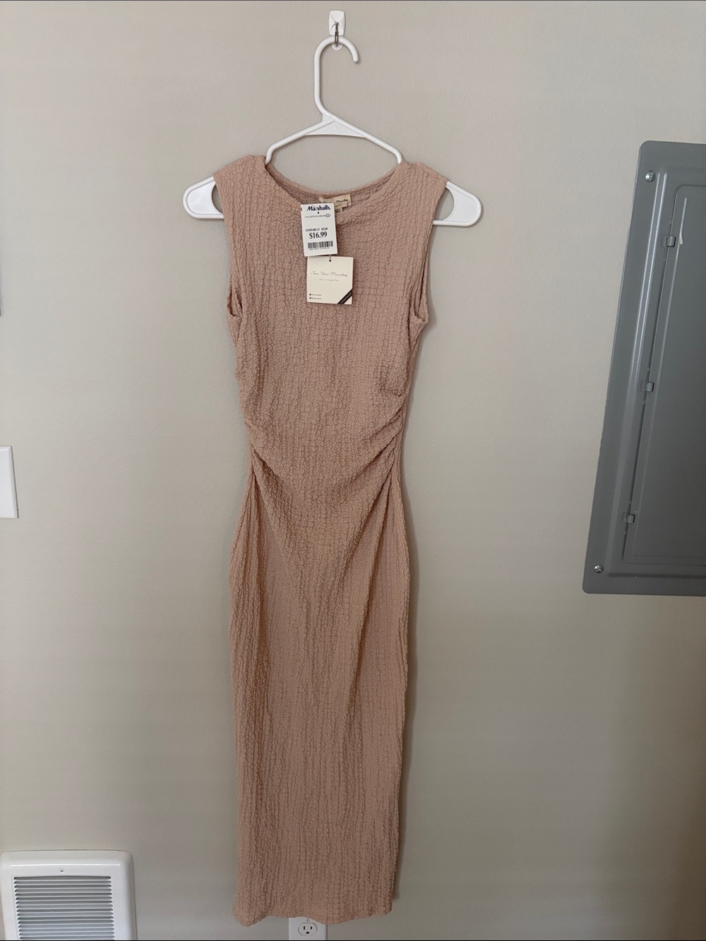 See You Monday Sleeveless Midi Dress in Taupe